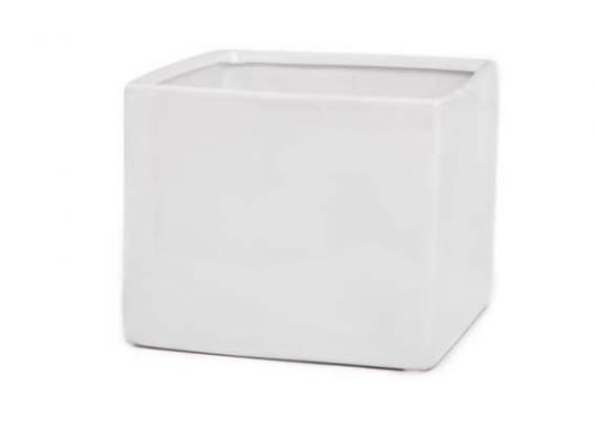 Ceramic Cube Pot White