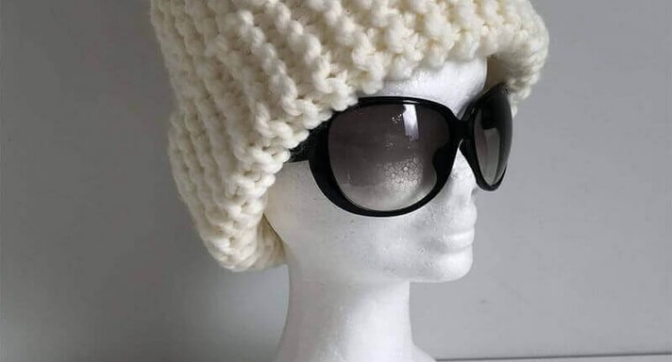 Oversized Knitted Hat with Pom Pom