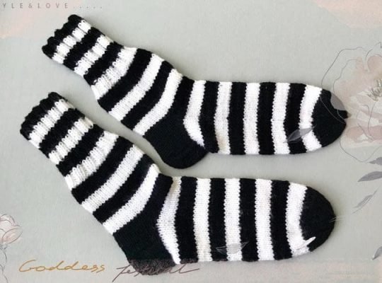 Black & White Knitted Socks