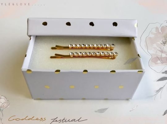 Women Gold Hair Pins with Rhinestones